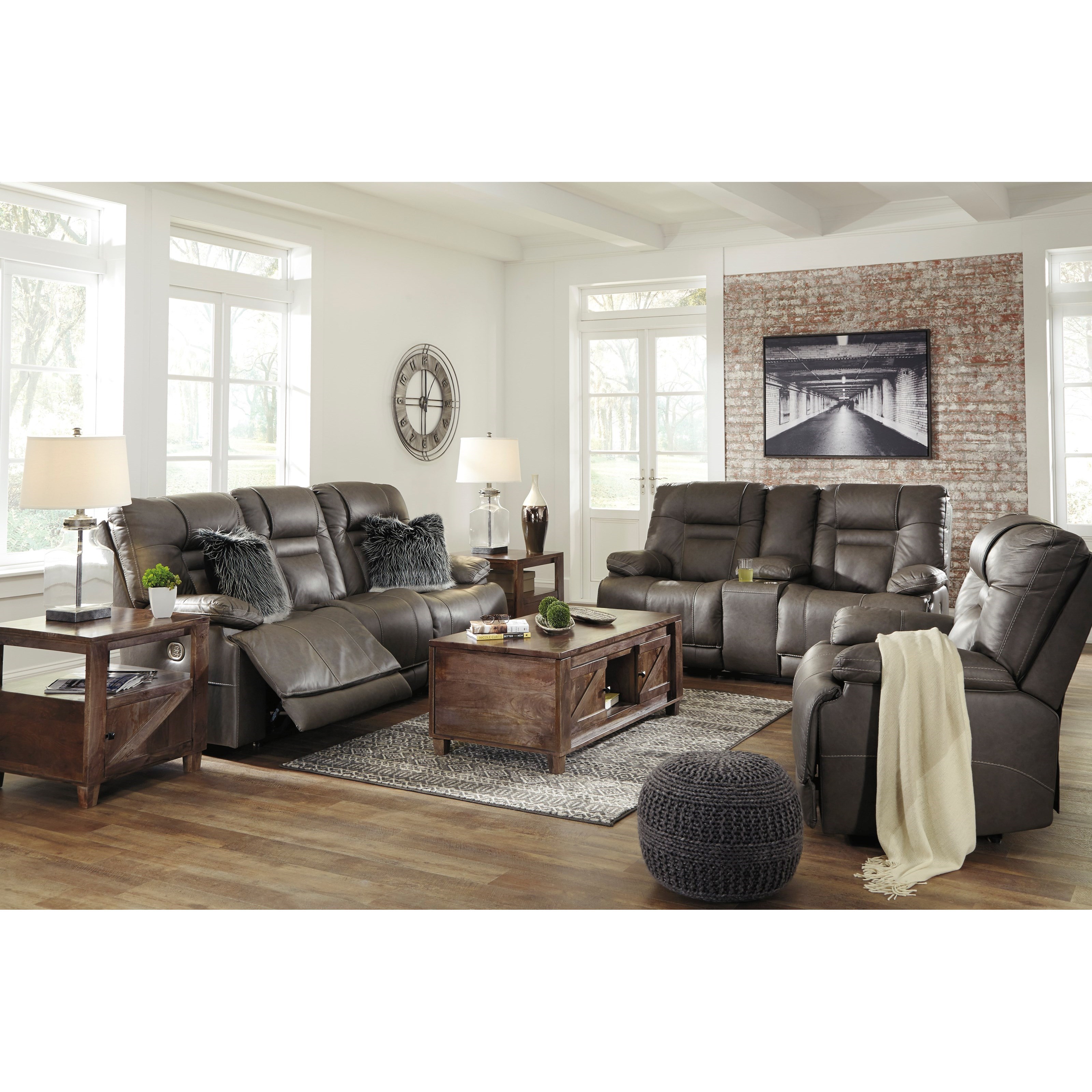 Wurstrow smoke deals power reclining sofa